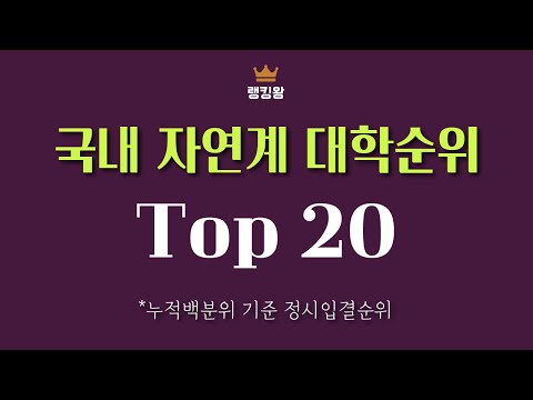 2022 자연계 대학순위 Top20 | 정시입결순 | 주요학과 누적백분위 기준